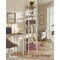 Narrow 6 Tier Bookshelf Tall Bookcase Honey Brown-Cloud White Industrial Style Storage Shelf Steel Frame Space Saving Living Room Bedroom